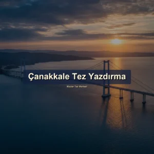 Çanakkale tez yazdırma - Master Tez Merkezi