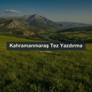 Kahramanmaraş tez yazdırma - Master Tez Merkezi